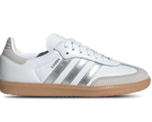 Adidas Samba sneaker in white leather with green stripes