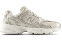 New Balance 530 low-profile retro running sneaker in white and silver