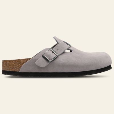 Birkenstock Boston suede lavender sky sandals
